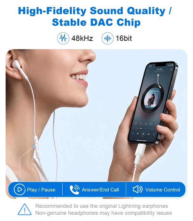 Alt view image 5 of 7 - USB C to Lightning Audio Adapter Support Charge & Heaphone & Data Transfer 2 PACK Lightning to USB C Adapter with Fast Charging, Female Lightning to USBC Earphone Converter for iPhone 17/16/15/iPad