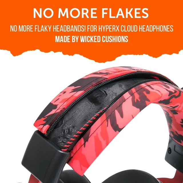 Alt view image 6 of 7 - BandZ Cloud - Silicone Headband Cover for HyperX Cloud Series Made by Wicked Cushions Enhanced Comfort, Style & Sweat Protection, Exclusively for HyperX Cloud Red Camo