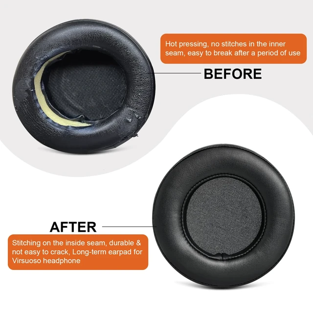 Alt view image 6 of 7 - GVOEARS Ear Pads for Corsair Virtuoso RGB Wireless SE XT Gaming Headset Upgraded Replacement Earpad Cushions with Durable Protein Leather Thick Foam