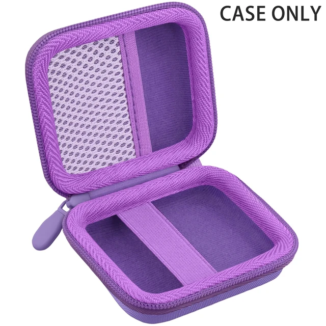 Alt view image 2 of 7 - Hard Case for SHOKZ OpenFit Pro Open-Ear Earbuds, Purple Mesh Accessory Pocket, Charging Cable Storage, Lightweight Design, Carabiner Clip