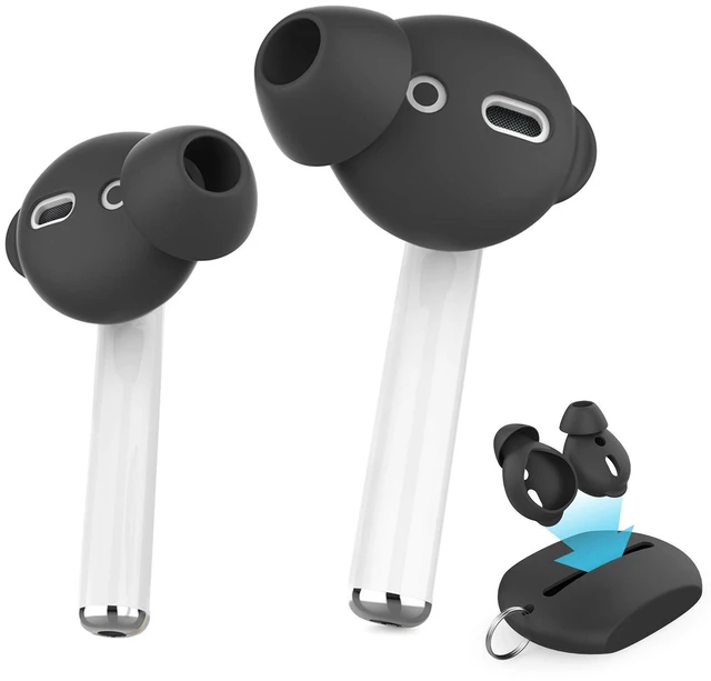 Main image of 3 Pairs AirPods Ear Tips Silicone Earbuds Cover Added Storage Pouch, Noise Reduction, Anti Slip, Secure Fit, Comfortable Silicone Ear Tips Compatible with Apple AirPods