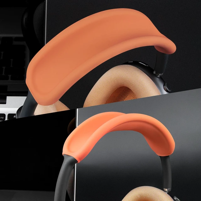 Alt view image 5 of 7 - Upgraded Headband Protector for AirPods Max (USB-C/Lightning), Sweat Proof Full Cover for Gym Workouts, (Easy Disassembly Required) - Orange