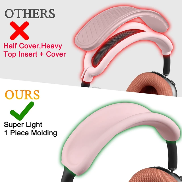 Alt view image 3 of 7 - Upgraded Headband Protector for AirPods Max (USB-C/Lightning), Sweat Proof Full Cover for Gym Workouts, (Easy Disassembly Required) - Pink