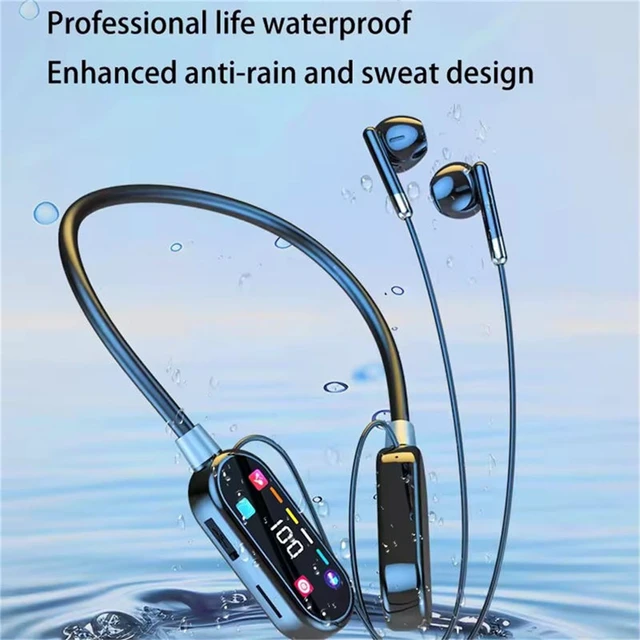 Alt view image 7 of 7 - Wireless Neckband Earphones with LED BT5.3 20H Play time Water Resistant Noise Cancelling for Sports and Gaming (Black)