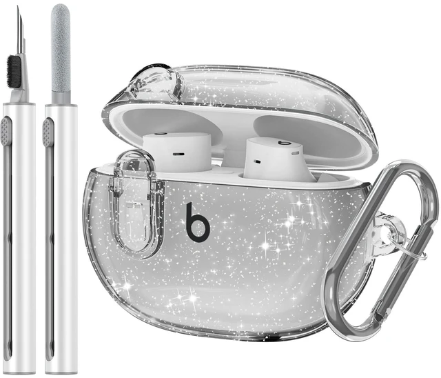 Main image of for Beats Studio Buds/Studio Buds Plus Case Cover with Lock, Glitter Black Protective Cover for New Beats Studio Buds + Wireless Earbuds Case with Keychain & Cleaner Kit (2021/2023)