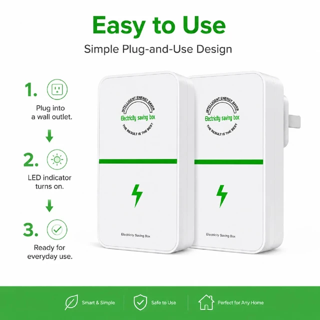 Alt view image 6 of 7 - 2 Pack Power Box Device US Plug,Plug-and-Play, Surge Protector for Home Appliances, Flame-Retardant Shell & Overheat Auto Automatic Stable Voltage Regulator for Home Office