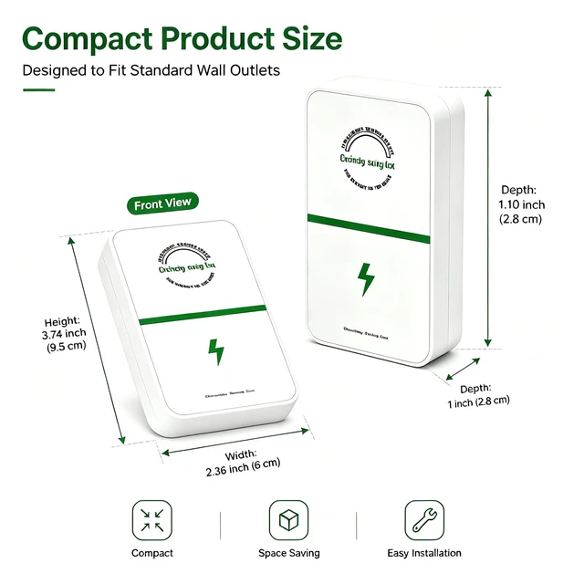 Alt view image 4 of 7 - 2 Pack Power Box Device US Plug,Plug-and-Play, Surge Protector for Home Appliances, Flame-Retardant Shell & Overheat Auto Automatic Stable Voltage Regulator for Home Office