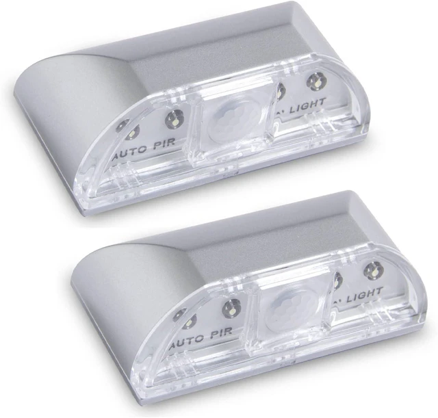 Main image of Home Keyhole Light for Door Lock Motion Sensor Lights Indoor 2Pack Silver Wireless Night Light,Battery Operated,Auto On/Off Mini LED Light for Stairway, Closet, Cabinet, Hallway