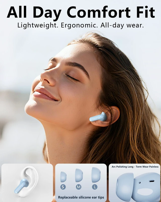 Alt view image 6 of 7 - Wireless Earbuds with Active Noise Cancelling,140-Hour Long Battery Life Bluetooth 5.4 Ear Buds,Multi-Device Pairing,Enhanced Clear Call,Deep Bass Stereo Headphone,in-Ear Earphones