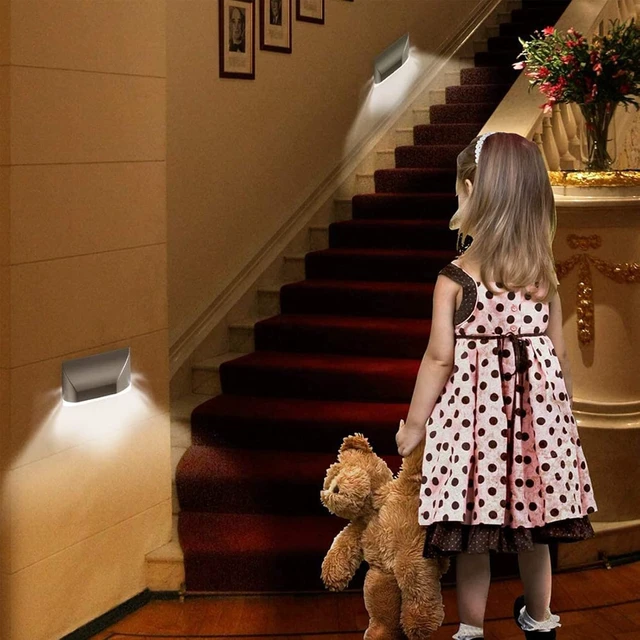Alt view image 6 of 7 - Home Keyhole Light for Door Lock Motion Sensor Lights Indoor 2Pack Silver Wireless Night Light,Battery Operated,Auto On/Off Mini LED Light for Stairway, Closet, Cabinet, Hallway