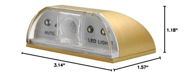 Alt view image 2 of 7 - Home Keyhole Light for Door Lock Motion Sensor Lights Indoor 2Pack Gold Wireless Night Light,Battery Operated,Auto On/Off Mini LED Light for Stairway, Closet, Cabinet, Hallway