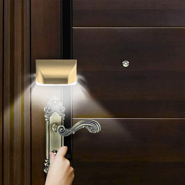 Alt view image 7 of 7 - Home Keyhole Light for Door Lock Motion Sensor Lights Indoor 2Pack Gold Wireless Night Light,Battery Operated,Auto On/Off Mini LED Light for Stairway, Closet, Cabinet, Hallway