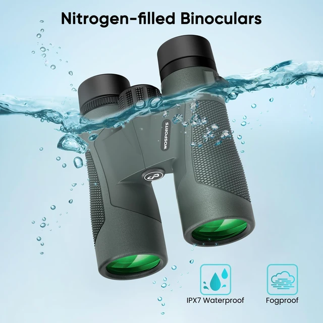 Alt view image 3 of 7 - 10x42 Binoculars for Adults, IP67 Waterproof Binoculars High Powered, Fogproof, Shockproof Binoculars for Bird Watching, Cruise Ship, Outdoor Hunting, Travel, Sightseeing