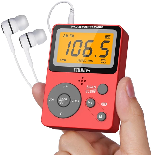 Main image of J-159 Pocket AM FM Radio Portable with Stereo Earphone (No Speaker) 2 x AAA Powered, Manual Preset, Lock Key, Backlight, Sleep Timer, Mini Radios, Digital Radio, Battery Operated Radio
