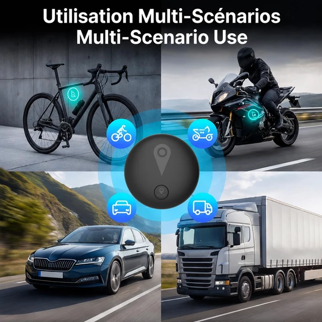 Alt view image 6 of 7 - GPS Tracker for Vehicles, 2 Pack Magnetic Hidden GPS Tracker Mini Portable GPS Tracker for iOS Locate (iOS Only), No Monthly Fee Subscription No SIM Card Required - Black