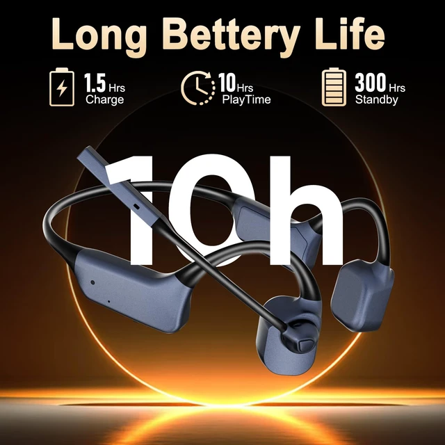 Alt view image 6 of 7 - Bone Conduction Headphones with Mic Boom, Open Ear Wireless Bluetooth Headset with USB Dongle for PC, AI Noise Cancelling Microphone, Wireless Headset for Office Call Remote Work Driving Sports