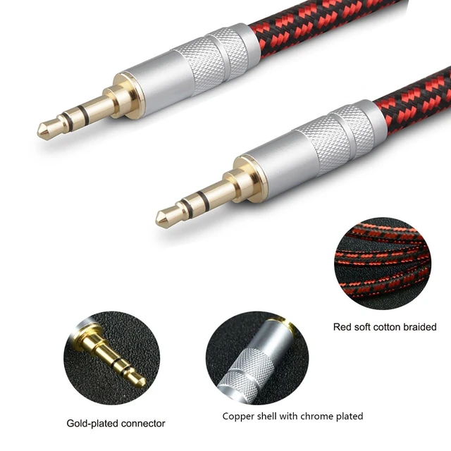 Alt view image 3 of 5 - Audiophile High Purity Copper Audio Cable 3.5mm Male to 2 RCA/Phono Male Audio Auxiliary Gold-Plated Stereo HiFi Y Splitter Adapter Cable (Straight 3.5mm to 2 RCA, 16.4ft/5m)