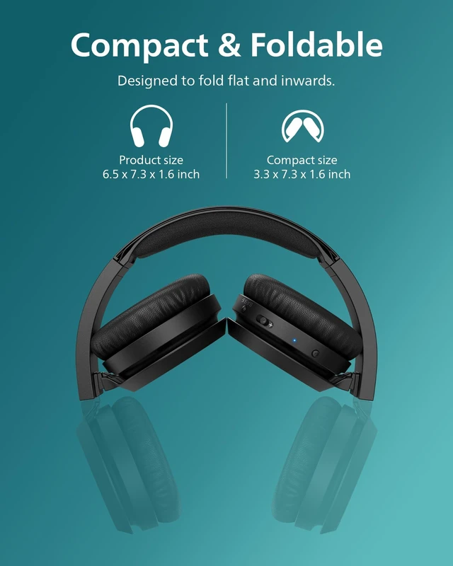 Alt view image 5 of 7 - H4205 Wireless Headphone,On-Ear Bluetooth Headphone with BASS Boost,Quality Sound,32mm Drivers,29-Hour Battery Life,Fast Charging,Lightweight,Adjustable Cushioned Headband,Soft Ear Cups,Black