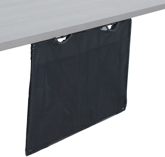 Main image of Black Under Desk 24 in Cable Management Sleeve, DESK-SKIRT-24 Privacy Desk Skirt, Cable Organizer, Wire Hider Kit Panel System