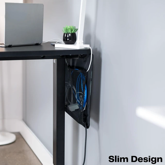 Alt view image 7 of 7 - Black Under Desk 24 in Cable Management Sleeve, DESK-SKIRT-24 Privacy Desk Skirt, Cable Organizer, Wire Hider Kit Panel System