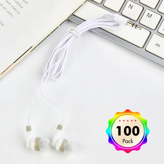 Alt view image 7 of 7 - Wholesale Bulk Earbuds Headphones Individually Bagged 100 Pack for iPhone, Android, MP3 Player White