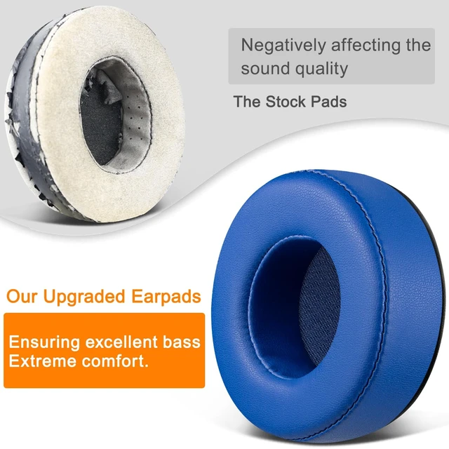 Alt view image 4 of 4 - Earpads Replacement for Skullcandy Hesh & Hesh 2 Wireless Over-Ear Headphones, Ear Pads Cushions with Soft Protein Leather, Noise Isolation Foam - Blue