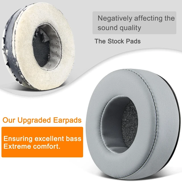 Alt view image 4 of 4 - Earpads Replacement for Skullcandy Hesh & Hesh 2 Wireless Over-Ear Headphones, Ear Pads Cushions with Soft Protein Leather, Noise Isolation Foam - Grey