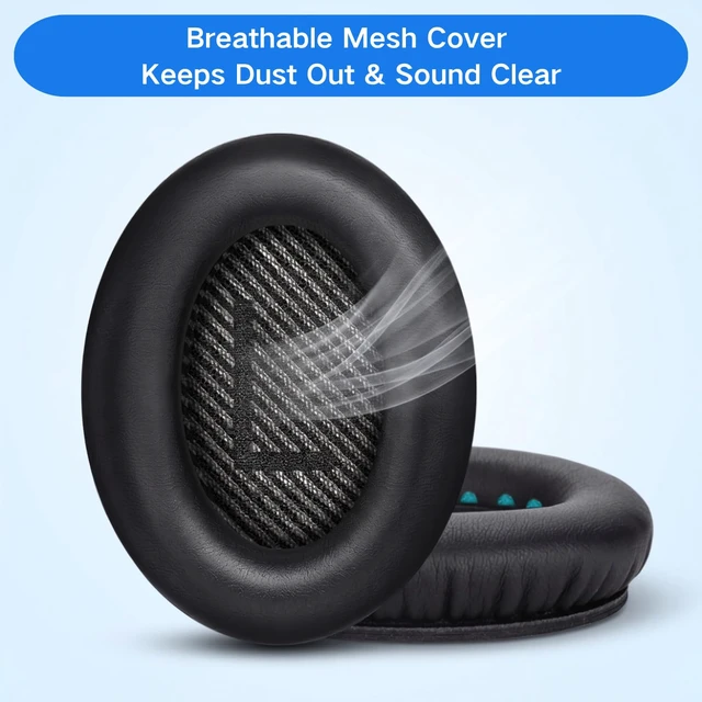 Alt view image 5 of 7 - Replacement Ear Pads for Bose QC35 & QC35 II Original design, Fits qc35 qc35ii qc45 qc25 qc2 ae2, Softer leather and memory foam, Thicker and durable, Easy to install