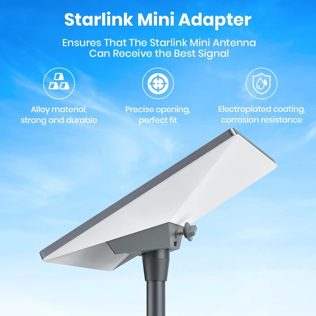 Alt view image 5 of 7 - RV Ladder Mount Kit for Starlink Mini,9.75 inch Starlink Mini Flag Pole Mount with Adapter & Adjustable Mounting Kit,Fits 0.98 to 1.25 Inch Round Ladder Rails