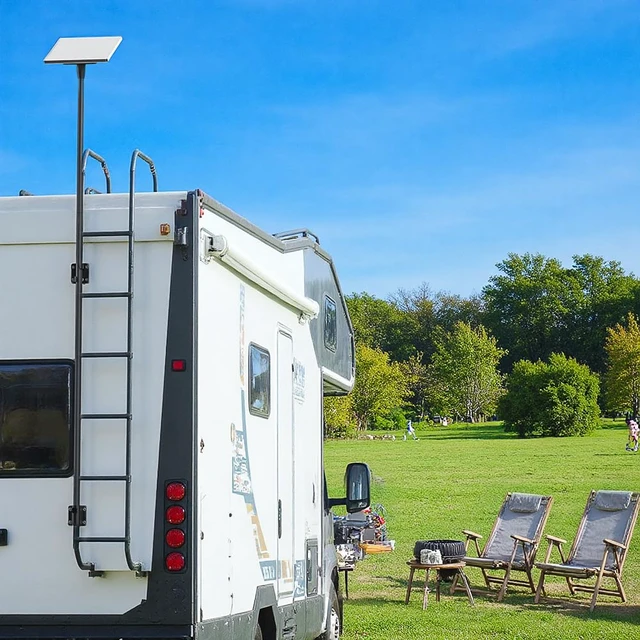 Alt view image 7 of 7 - RV Ladder Mount Kit for Starlink Mini,9.75 inch Starlink Mini Flag Pole Mount with Adapter & Adjustable Mounting Kit,Fits 0.98 to 1.25 Inch Round Ladder Rails