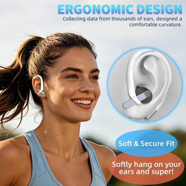 Alt view image 4 of 7 - Anti-Slip Earpads Ear Hooks for Samsung Galaxy Buds 4 Pro & Galaxy Buds 4 (2026), Comfortable Fit Sports Anti-Loss Memory Titanium Alloy Ear Hooks Compatible for Samsung Buds 4 w/Lanyard (White)