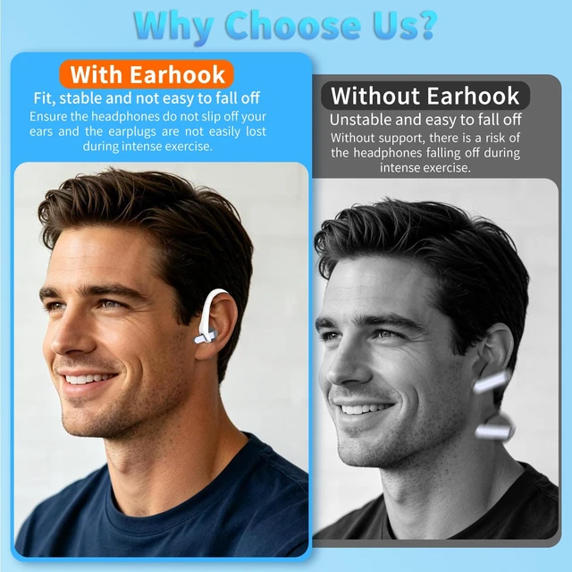 Alt view image 5 of 7 - Anti-Slip Earpads Ear Hooks for Samsung Galaxy Buds 4 Pro & Galaxy Buds 4 (2026), Comfortable Fit Sports Anti-Loss Memory Titanium Alloy Ear Hooks Compatible for Samsung Buds 4 w/Lanyard (White)