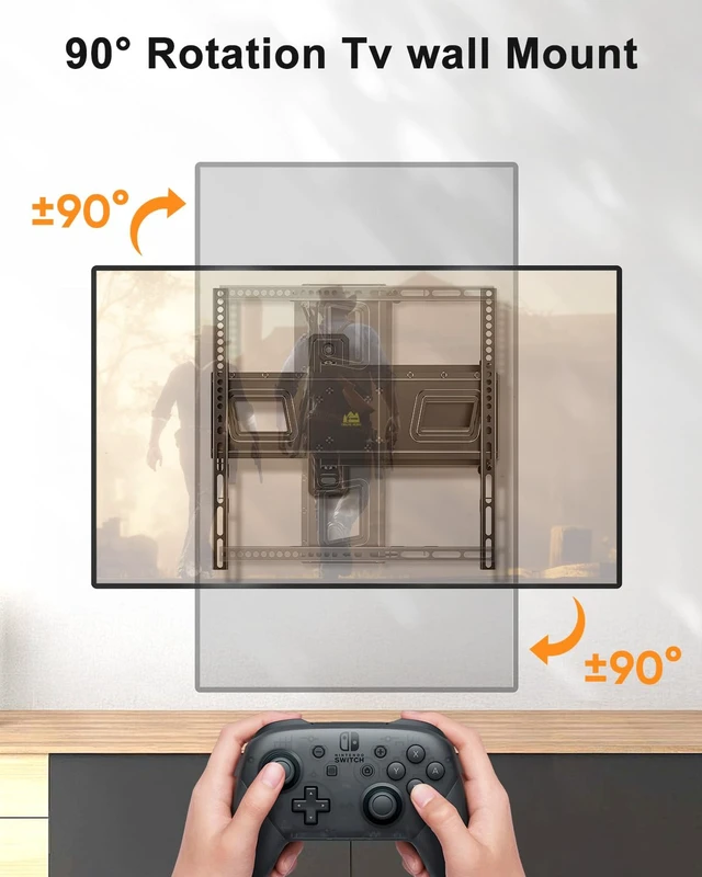 Alt view image 2 of 7 - Landscape to Portrait Rotating TV Wall Mount for Vertical Mounting of Displays,Menu Wall Board Mount for 26-65" TVs Holds 88 lbs, Full Motion Corner TV Mount Height Adjusted,VESA 400x400,FORGINGMOUNT