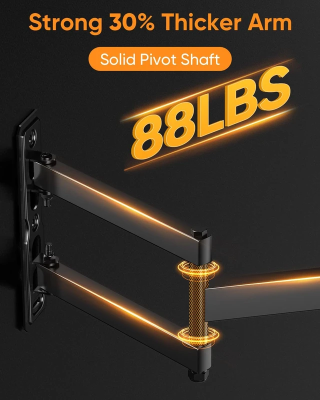 Alt view image 4 of 7 - Landscape to Portrait Rotating TV Wall Mount for Vertical Mounting of Displays,Menu Wall Board Mount for 26-65" TVs Holds 88 lbs, Full Motion Corner TV Mount Height Adjusted,VESA 400x400,FORGINGMOUNT