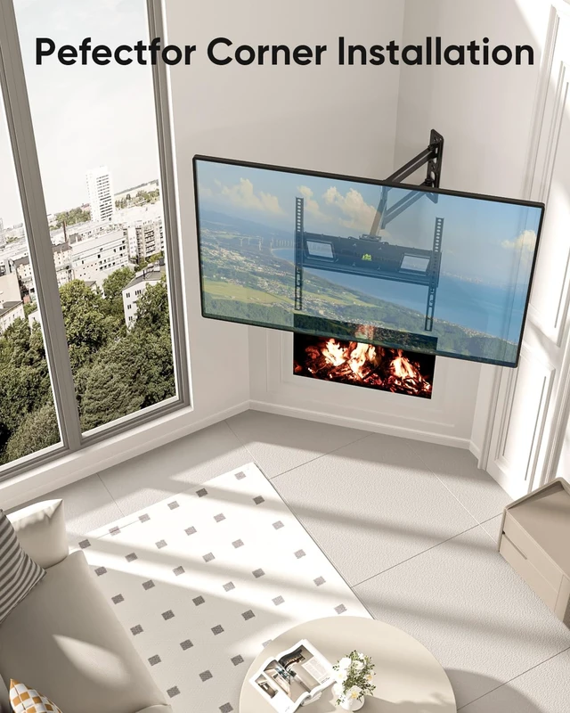Alt view image 7 of 7 - Landscape to Portrait Rotating TV Wall Mount for Vertical Mounting of Displays,Menu Wall Board Mount for 26-65" TVs Holds 88 lbs, Full Motion Corner TV Mount Height Adjusted,VESA 400x400,FORGINGMOUNT