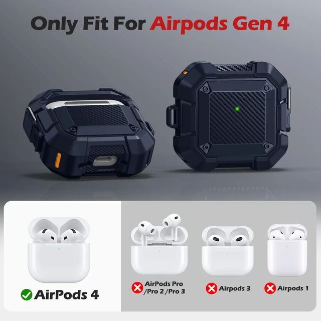 Alt view image 6 of 7 - for AirPods 5 & 4 Case (2026-2024),Dual Secure Lock Cover (Blue) Compatible with Apple AirPods 5 &4 Case Cover with Keychain&Cleaner Kit,Full Body Shockproof Protective Case Hard Shell