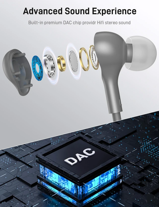 Alt view image 3 of 7 - USB C Headphones for Apple/iPhone Duo 18 17 16 15 Wired Earbuds with Case Soft Small in Ear Buds HiFi Type C USBC Earphones Corded Wire with Microphone Volume Control for Samsung S26 S25/Pixel 11 10