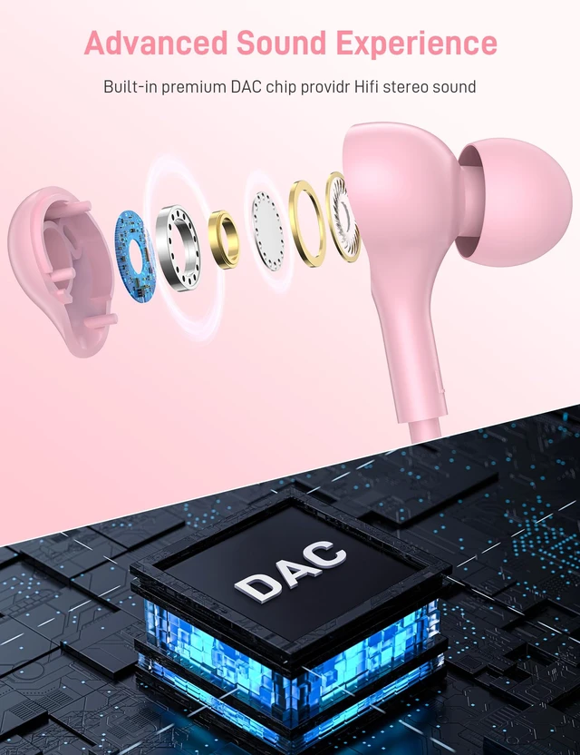 Alt view image 3 of 7 - USB C Headphones for Apple/iPhone Duo 18 17 16 15 Wired Earbuds with Case Soft Small in Ear Buds HiFi Type C USBC Earphones Corded Wire with Microphone Volume Control for Samsung S26 S25/Pixel 11 10