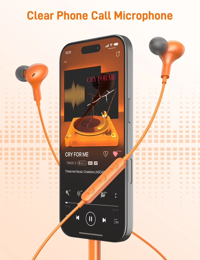 Alt view image 2 of 7 - USB C Headphones for Apple/iPhone Duo 18 17 16 15 Wired Earbuds with Case Soft Small in Ear Buds HiFi Type C USBC Earphones Corded Wire with Microphone Volume Control for Samsung S26 S25/Pixel 11 10