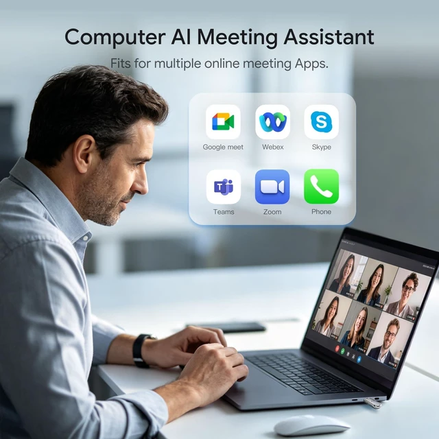 Alt view image 2 of 7 - NoteKit Computer AI Meeting Assistant, Voice Recorder with Transcription, 78 Languages, to-Do Lists & Summaries with AI, Works on Windows & Mac, Ideal for Business, Remote Work, Education