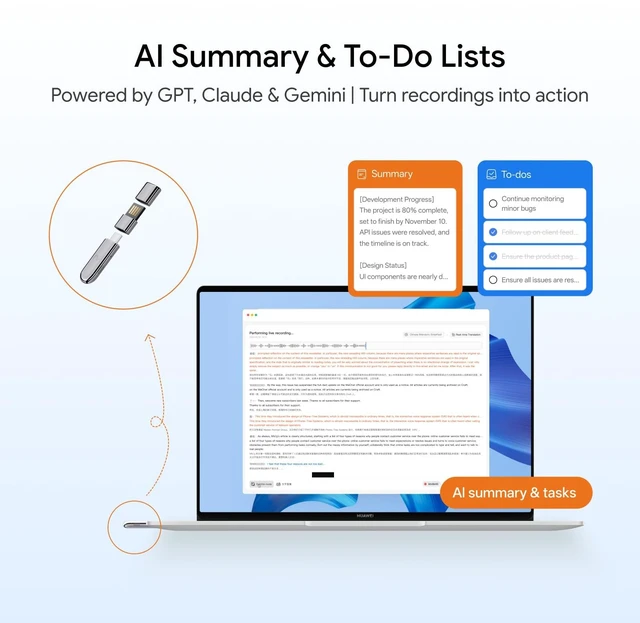 Alt view image 4 of 7 - NoteKit Computer AI Meeting Assistant, Voice Recorder with Transcription, 78 Languages, to-Do Lists & Summaries with AI, Works on Windows & Mac, Ideal for Business, Remote Work, Education