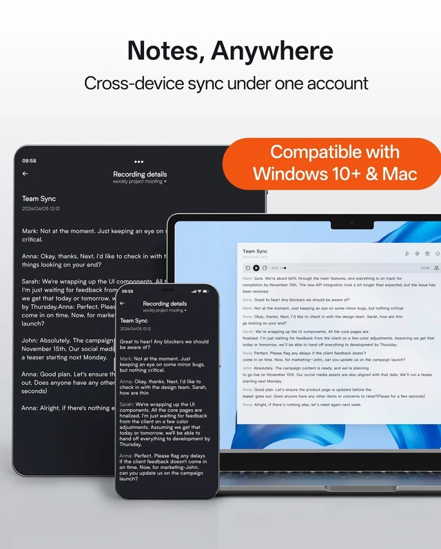 Alt view image 5 of 7 - NoteKit Computer AI Meeting Assistant, Voice Recorder with Transcription, 78 Languages, to-Do Lists & Summaries with AI, Works on Windows & Mac, Ideal for Business, Remote Work, Education