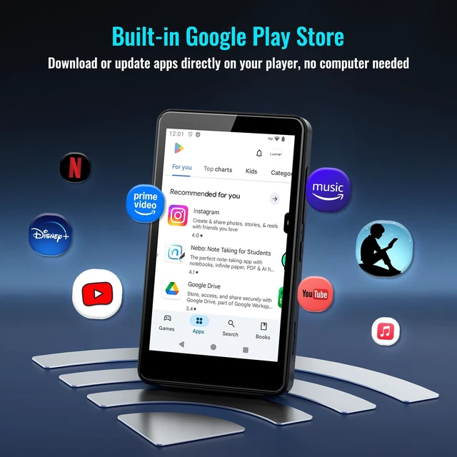 Alt view image 4 of 7 - MP3 Player for Kids with Spotify, Parental Controls, Android 14 Play Store, Spotify Kids, Audible, Music, Libby, Eye-Friendly Night Mode, Up to 512GB, Updated M4S