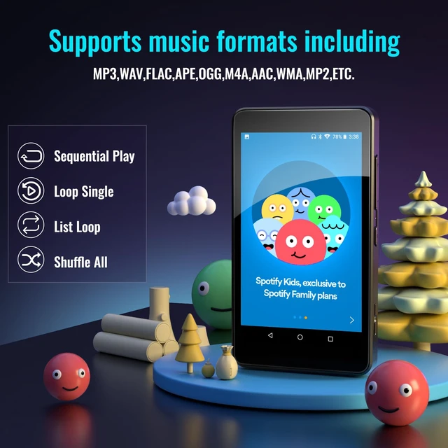 Alt view image 5 of 7 - MP3 Player for Kids with Spotify, Parental Controls, Android 14 Play Store, Spotify Kids, Audible, Music, Libby, Eye-Friendly Night Mode, Up to 512GB, Updated M4S