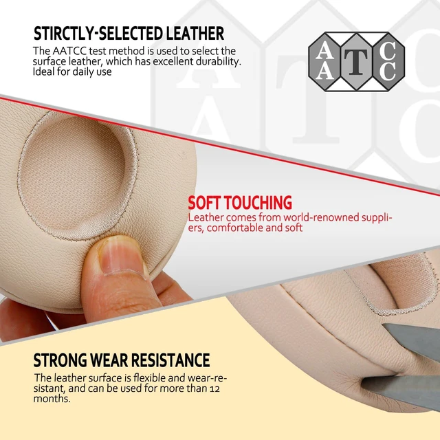 Alt view image 5 of 6 - Earpad Replacement for Beats Solo 2 & 3 Wireless/Wired Headphone, Ear Cushion Premium Protein Leather Memory Foam with Kits, Superb Comfortable Easy to Install Satin Gold