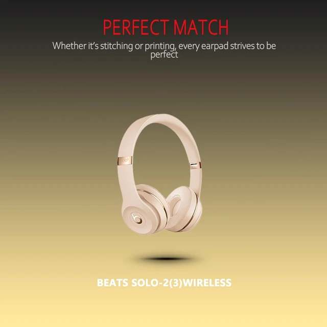 Alt view image 6 of 6 - Earpad Replacement for Beats Solo 2 & 3 Wireless/Wired Headphone, Ear Cushion Premium Protein Leather Memory Foam with Kits, Superb Comfortable Easy to Install Satin Gold