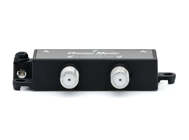 Alt view image 3 of 5 - Splitter 4 4-Way Splitter Distributes Digital HDTV Antenna Signal to 4 TVs, One Input and Four Outputs, Power Passing for Preamplifiers and Boosters, Low-Loss Design, Indoor/Outdoor