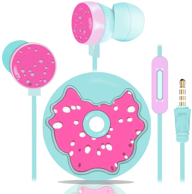 Main image of Cute Donut Earbuds for Kids, Kid Size Wired Earbud & in-Ear Headphones With Microphone and Lovely Earphones Storage Case Gifts for School Girls and Boys (Sky Blue)
