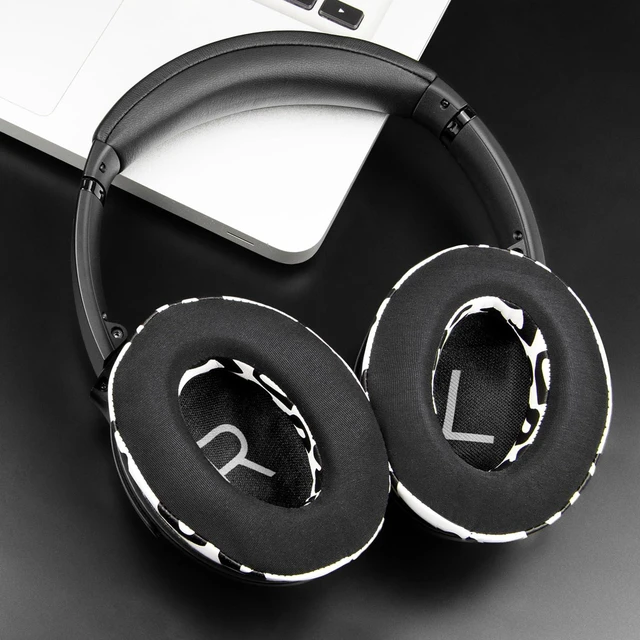 Alt view image 2 of 7 - Cooling Gel Earpads Replacement for Bose QuietComfort 45 (QC45)/QuietComfort SE (QC SE)/Quiet Comfort Wireless Over-Ear Headphones, Ear Pads Cushions with Ice Silk Fabric - Snow Leopard