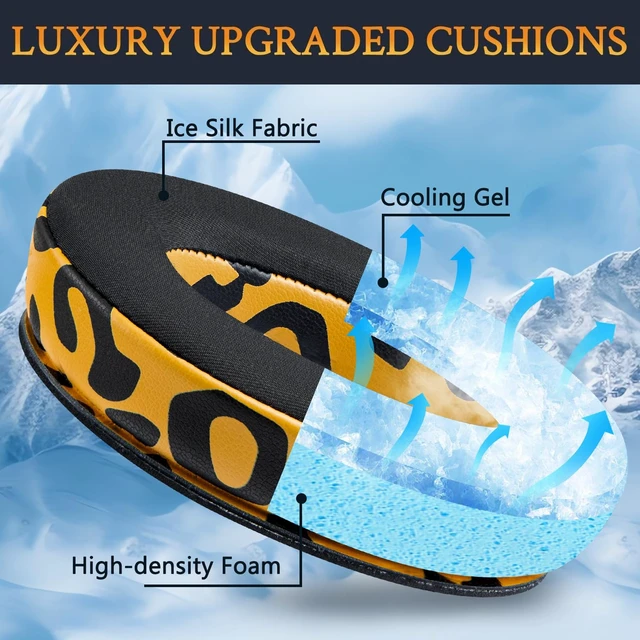 Alt view image 3 of 5 - Cooling Gel Earpads Replacement for Bose QuietComfort 45 (QC45)/QuietComfort SE (QC SE)/Quiet Comfort Wireless Over-Ear Headphones, Ear Pads Cushions with Ice Silk Fabric - Tiger Stripes